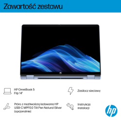 Laptop HP OmniBook 5 Flip 14-fp0004nw Core 5 120U 142K Touch IPS 16GB LP512GB 1080p 68Wh Win11 Blue Sky 2Y