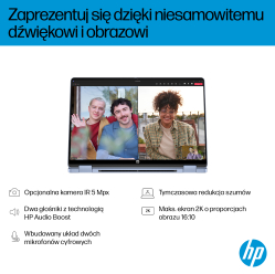 Laptop HP OmniBook 5 Flip 14-fp0004nw Core 5 120U 142K Touch IPS 16GB LP512GB 1080p 68Wh Win11 Blue Sky 2Y