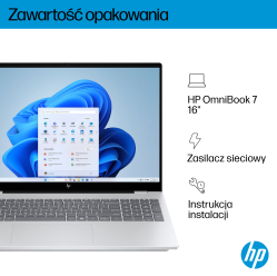 Laptop HP OmniBook 7 16-az0222nw Core 5 210H 162K AG 16GB 512GB 5 Mpx IR 70Wh Win11 Glacial Silver 2Y