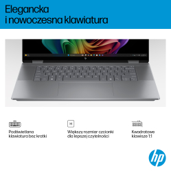 Laptop HP OmniBook X Flip 16-ar0016nw 16 2K Touch OLED IPS Ryzen AI 5 340 16GB 1TB Radeon 840M 68Wh Win11 Meteor Silver 2Y