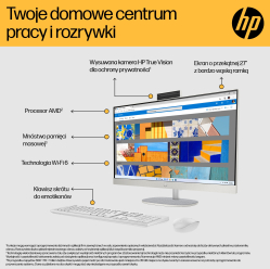 HP 27-cr0232nw AIO Ryzen 5 7520U 27.0FHD IPS AG 16GB 512GB Radeon 610M Win11 2Y Shell White
