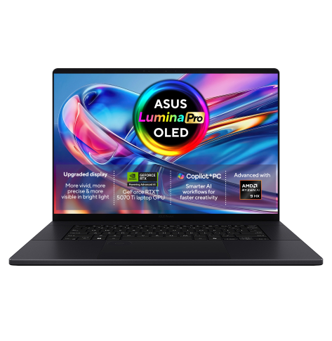 ASUS ProArt P16 H7606WR-SE058X Ryzen AI 9 HX 370 16 4K 1600nits AR LBL 32GB 1TB RTX5070Ti CamFHD W11Pro Aluminum Nano czarny