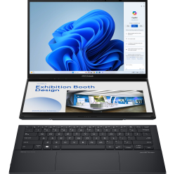 ASUS Zenbook Duo UX8406CA-QL121W Ultra 7-255H 2x14 OLED FHD Touch 60Hz 32GB 1TB Glossy WIFI BT Win11 Inkwell Gray