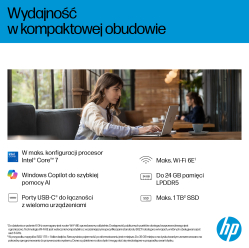 Laptop HP OmniBook Flip 14 WUXGA Touch IPS Ryzen AI 5 340 16GB 512GB BT BLKB x360 Win11 Meteor Silver 2Y