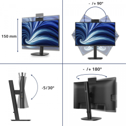 Philips Monitor 23.8 cala 24B2N3200JH IPS 120Hz HDMI DP