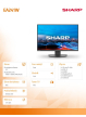 Sharp Monitor biznesowy MultiSync DD-EA241W 24 cale Czarny 