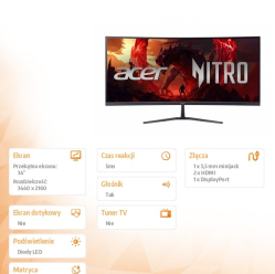 Acer Monitor 34 cale ED340CURW0 Nitro VA WQHD HDMIx2 240Hz