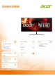Acer Monitor 34 cale ED340CURW0 Nitro VA WQHD HDMIx2 240Hz
