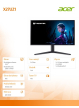 Acer Monitor 26.5 cala X27UZ1 QD-OLED HDMIx2 DP 280Hz