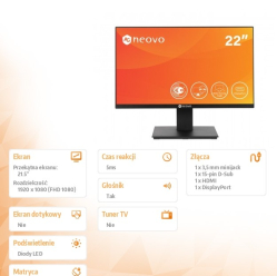 AG NEOVO Monitor 22 cale LA-2202 HDMI DP D-SUB