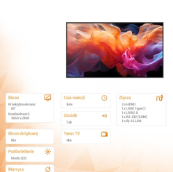 Sharp Monitor wielkoformatowy MultiSync E659 65 cali UHD 16/7 350cd/m2 