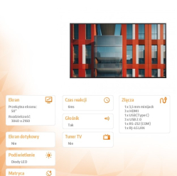 Sharp Monitor wielkoformatowy MultiSync ME502 50 cali 450cd/m2 18/7