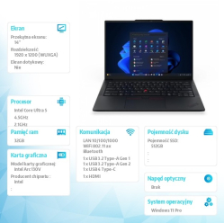 Lenovo ThinkPad E14 G7 W11Pro Ultra 5 228V 32GB 512GB INT 14.0 WUXGA Black 1YR Premier Support + 3YRS OS + CO2 Offset 