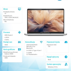 Dell Dell Pro 14 Plus PB14255 W11P Ryzen 5 PRO 230 32GB 1TB FPr&SmtCd,RJ-45 FHD IRCam&Mic WLANonly+BT 14.0 FHD+ 400nit 760M BcklKb 3C 3YPS 