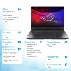Asus ROG Strix G16 G615JH-I5165 nOS i5-13450HX 16GB 512GB RTX5050