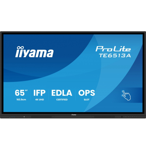 Monitor IIYAMA TE6513A-B3AG 65 IR 40pkt IPS 4K 7H 500cd/m2 WiFi USB Android 14 Google EDLA 2x20W Vesa