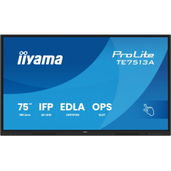 Monitor IIYAMA TE7513A-B3AG 75 IR 40pkt IPS 4K 500cd 1200:1 WiFi USB Android 14 Google EDLA 2x20W Vesa