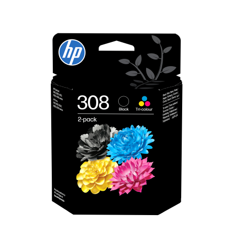 HP 308 Black/Tri-Color Original Ink Cartridge Combo 2-Pack