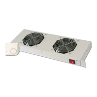 Zestaw wentylatorów DIGITUS DN-19 FAN-2-HO 19 with thermostat + On Off switch szary