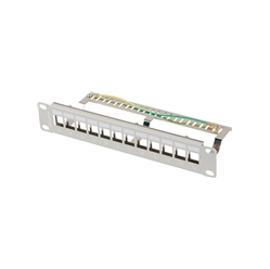 Patchpanel LANBERG 12 10 1U FTP szary
