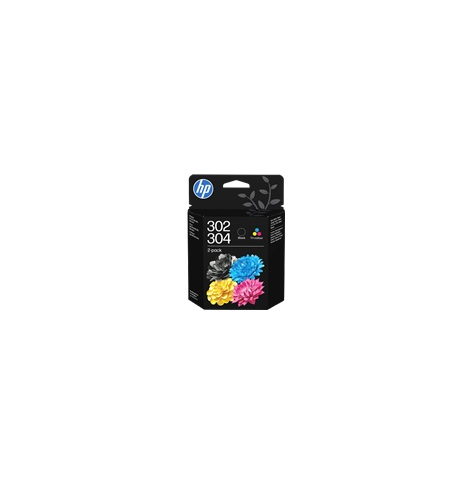 HP 302/304 Tri-color/Black Ink Cartridge 2-Pack