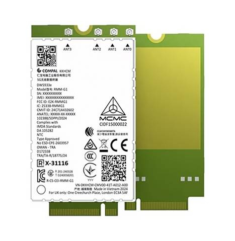 DELL 5G Qualcomm Snapdragon X62 Global 5G dW5932e eSIM