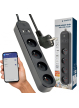 Listwa zasilająca Gembird Inteligentna Tuya 4xFR 2xUSB-A 1xUSB-C Czarna 