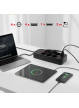 Maclean Listwa zasilająca MCE391 B 6 gniazd 4xUSB-A 1xUSB-C, 110-240V AC 50/60Hz, 2.1A max 2500W, czarna