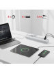 Maclean Listwa zasilająca 5 gniazd MCE395 W 3xUSB, 110-240v AC 50/60Hz, 2,1A max 2500W, biała