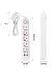 Maclean Listwa zasilająca 5 gniazd MCE395 W 3xUSB, 110-240v AC 50/60Hz, 2,1A max 2500W, biała