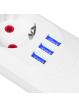 Maclean Listwa zasilająca 5 gniazd MCE395 W 3xUSB, 110-240v AC 50/60Hz, 2,1A max 2500W, biała
