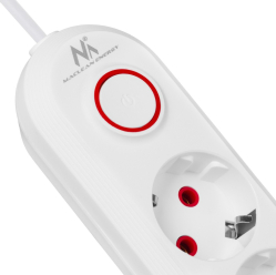 Maclean Listwa zasilająca 5 gniazd MCE395 W 3xUSB, 110-240v AC 50/60Hz, 2,1A max 2500W, biała