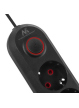 Maclean Listwa zasilająca MCE395 B 5 gniazd 3xUSB, 110-240V AC 50/60Hz, 2.1A max 2500W, czarna