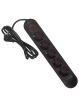Maclean Listwa zasilająca MCE395 B 5 gniazd 3xUSB, 110-240V AC 50/60Hz, 2.1A max 2500W, czarna