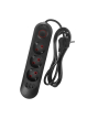 Maclean Listwa zasilająca MCE394 B, 1,5m|3 gniazda + 3xUSB. 110-240V AC 50/60Hz, 2.1A max 2500W, czarna