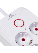 Maclean Listwa zasilająca MCE389 W 6 gniazd 4xUSB-A 1xUSB-C 110-240V, AC 50/60Hz, 2.1A max 2500W biała