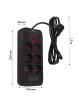 Maclean Listwa zasilająca MCE389 B 6 gniazd 4xUSB-A, 1xUSB-C 110-240V AC 50/60Hz, 2.1A max 2500W, czarna