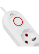 Maclean Listwa zasilająca MCE394 W 3 gniazda 3xUSB, 110-240V AC 50/60, 2.1A max 2500W, biała 