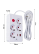 Listwa zasilająca Maclean MCE392 W 4 gniazda 3xUSB, 110-240V AC 50/60Hz, 2.1A max 2500W 1,5m biała
