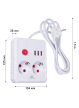 Listwa zasilająca Maclean 2 gniazda MCE387 W 3xUSB, 110-240V AC 50/60Hz, 2.1A max 2500W, 1.5m, biała