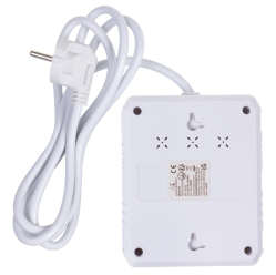 Listwa zasilająca Maclean 2 gniazda MCE387 W 3xUSB, 110-240V AC 50/60Hz, 2.1A max 2500W, 1.5m, biała