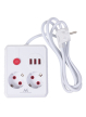 Listwa zasilająca Maclean 2 gniazda MCE387 W 3xUSB, 110-240V AC 50/60Hz, 2.1A max 2500W, 1.5m, biała