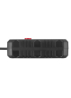 Maclean Listwa zasilająca MCE387 B 2 gniazda 3xUSB, 110-240V AC 50/60Hz 2,1A max 2500W, 1,5m czarna