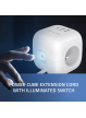 Qoltec Kostka zasilająca przedłużacz 6w1 z podświetlanym włącznikiem | 3x AC | 2x USB | 1x USB-C PD 20W | biała | kabel 2m 