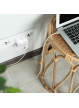 Qoltec Kostka zasilająca przedłużacz 6w1 z podświetlanym włącznikiem | 3x AC | 2x USB | 1x USB-C PD 20W | biała
