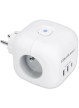 Qoltec Kostka zasilająca przedłużacz 6w1 z podświetlanym włącznikiem | 3x AC | 2x USB | 1x USB-C PD 20W | biała