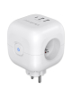 Qoltec Kostka zasilająca przedłużacz 6w1 z podświetlanym włącznikiem | 3x AC | 2x USB | 1x USB-C PD 20W | biała