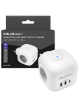 Qoltec Kostka zasilająca przedłużacz 6w1 z podświetlanym włącznikiem | 3x AC | 2x USB | 1x USB-C PD 20W | biała