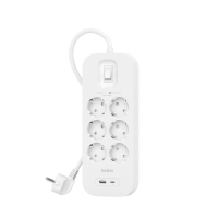 Belkin Listwa zasilająca SurgePlus 6xschuko 1xUSB-A 1xUSB-C 650J 2m 