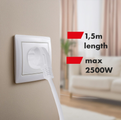Maclean Przedłużacz 6 gniazd 1.5m MCE509 W 250VAC/10A biały, 2500 W, IP20 